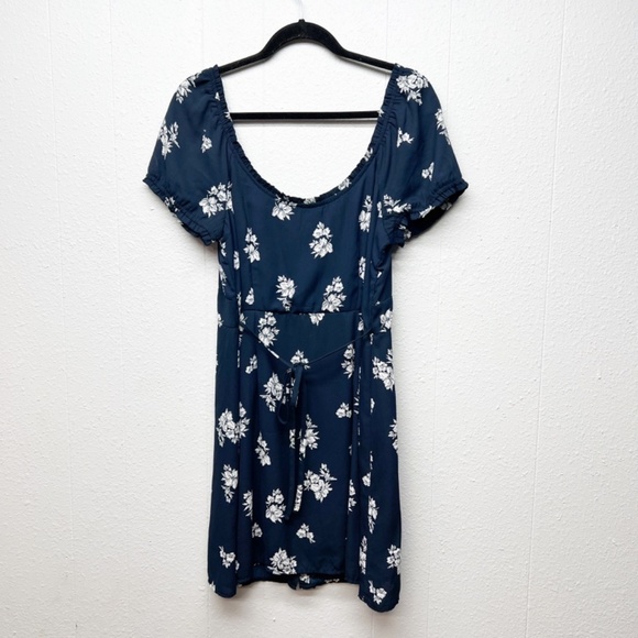 Abercrombie & Fitch Floral Babydoll Dress Womens Large Cottagecore Beach Coastal - Picture 5 of 11